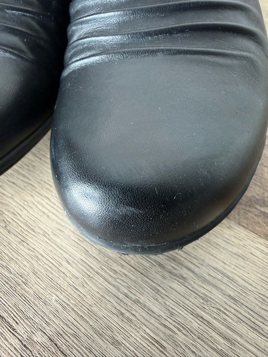 ROCKPORT Black Leather Cobb Hill Adele Shoes Shoeties Ridges Block Heel Size 9 - Picture 13 of 15